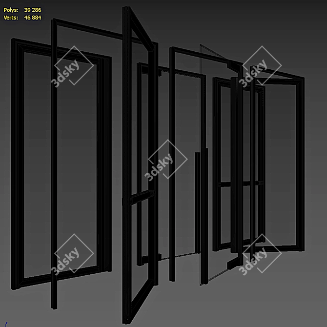 Elegant Glass Anywhere Doors 3D model image 6