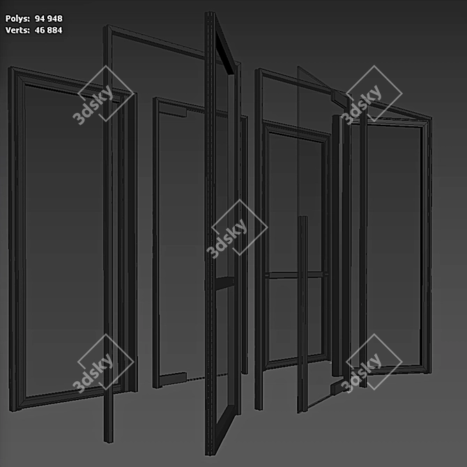 Elegant Glass Anywhere Doors 3D model image 7