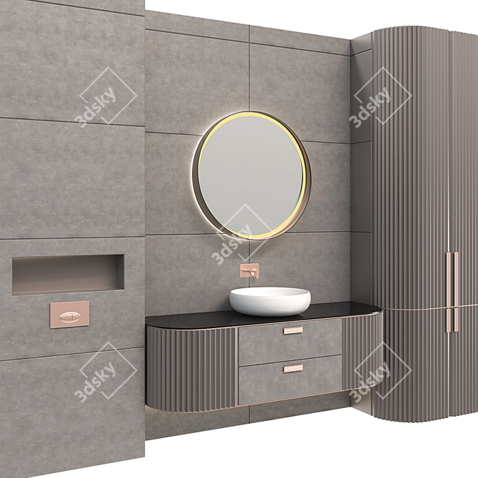 Sleek Modern Bathroom Cabinet | no. 130 3D model image 2