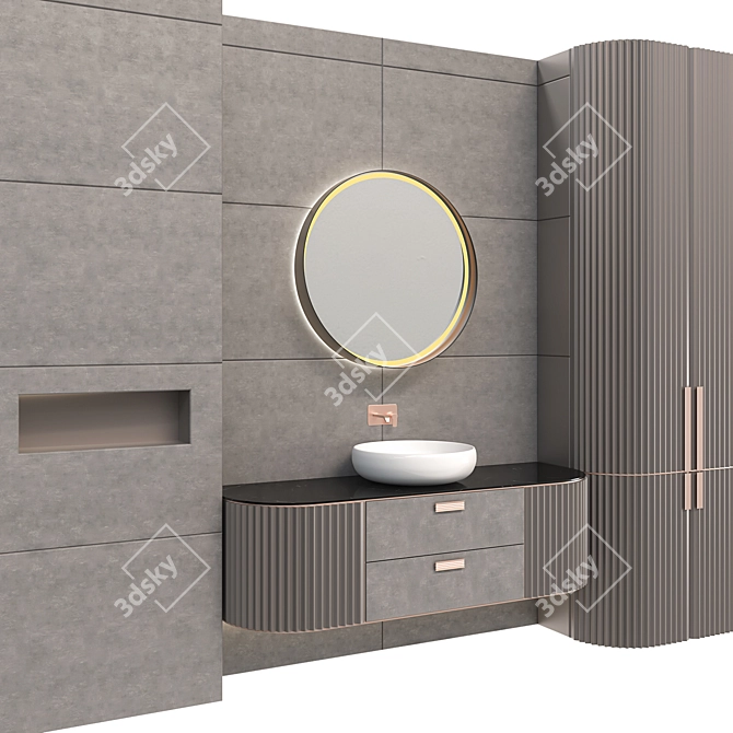 Sleek Modern Bathroom Cabinet | no. 130 3D model image 5