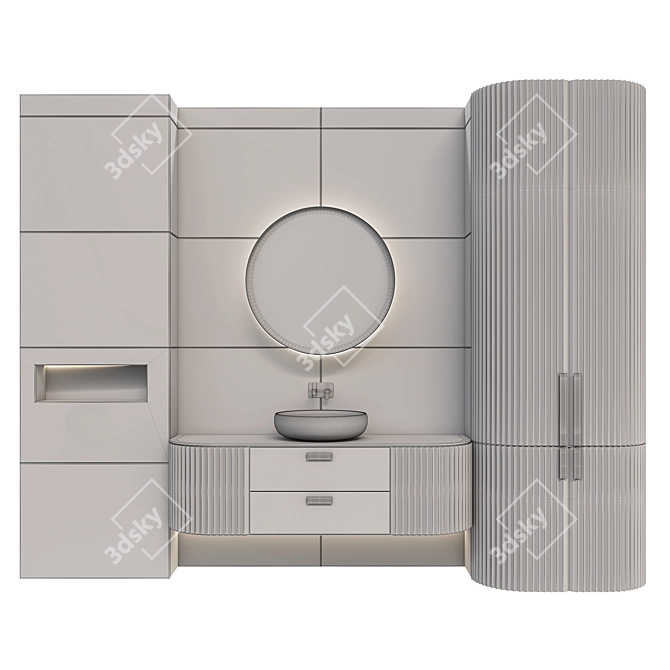 Sleek Modern Bathroom Cabinet | no. 130 3D model image 6