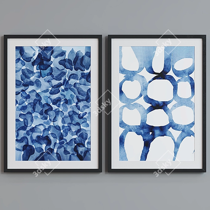 Modern Abstract Picture Frame Set 3D model image 2