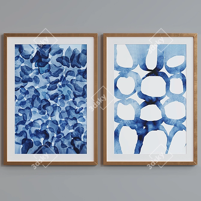 Modern Abstract Picture Frame Set 3D model image 4