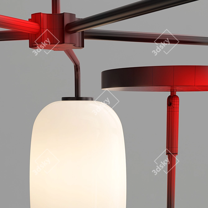 Pebble Glass Chandelier: Milky Illumination 3D model image 2