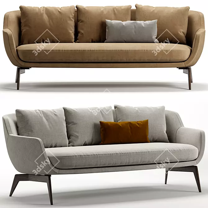 Title: Contemporary BELT Sofa by Minotti 3D model image 2