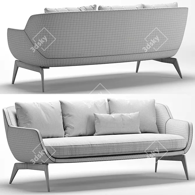 Title: Contemporary BELT Sofa by Minotti 3D model image 5