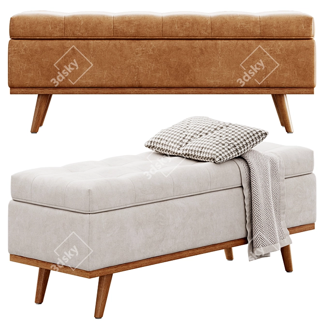 Modern AllModern Davina Storage Bench 3D model image 7