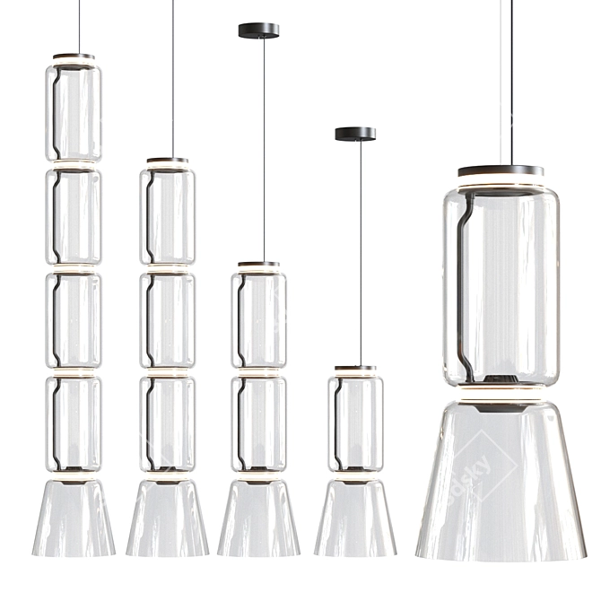 Noctambule Suspension Collection: Sleek, Elegant Lighting 3D model image 1