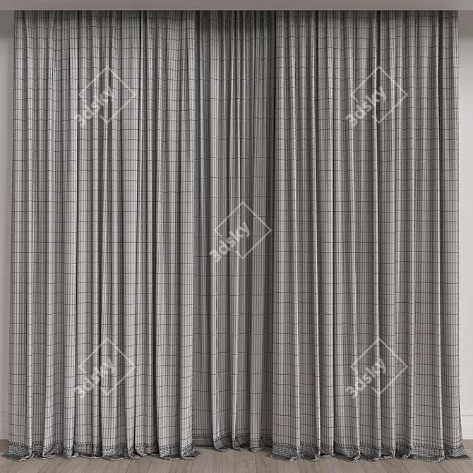 Elegant Curtain: Vray & Corona | 56,942 Polys 3D model image 3