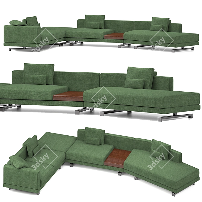 OCTAVE Versatile Fabric Sectional 3D model image 1