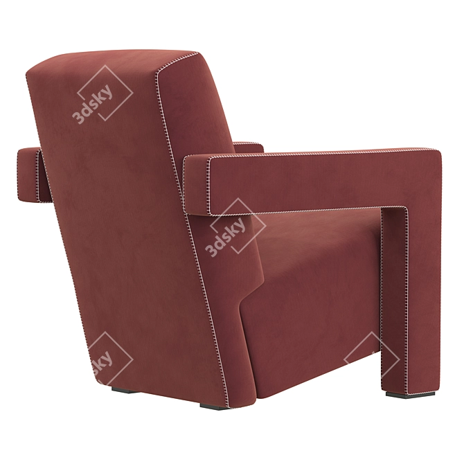 Utrecht Velvet Lounge Chair 3D model image 4