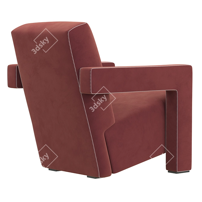 Utrecht Velvet Lounge Chair 3D model image 5