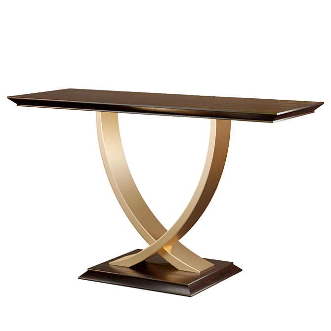 Handcrafted Art Deco Bergamo Console 3D model image 1