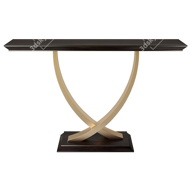 Handcrafted Art Deco Bergamo Console 3D model image 2