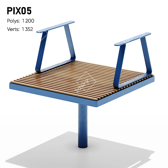 Eco-Friendly Woodpixel Park Benches 3D model image 1