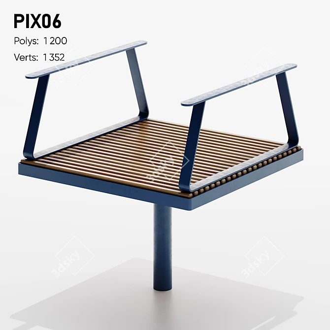 Eco-Friendly Woodpixel Park Benches 3D model image 2