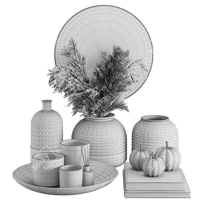 Elegant Ceramic Decor Set 3D model image 2