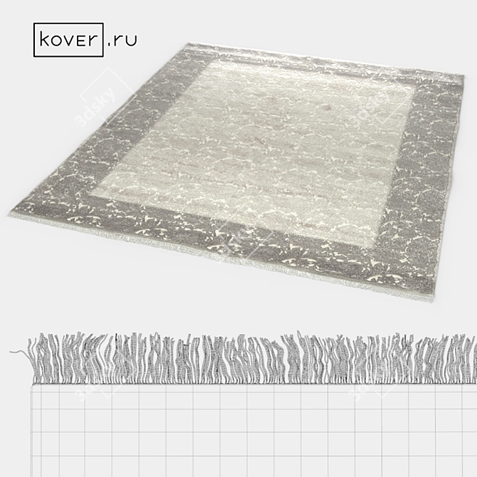 Royal Agra Bloom: Luxurious Wool & Silk Carpet 3D model image 2