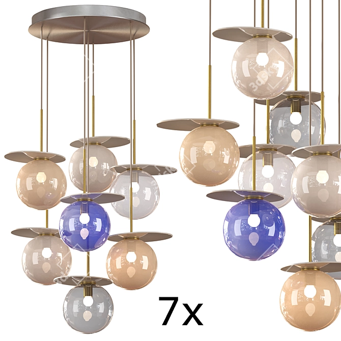 Modern Vray & Corona Pendant Lamp 3D model image 5