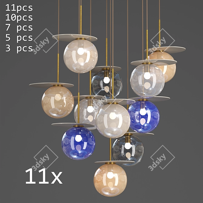 Modern Vray & Corona Pendant Lamp 3D model image 6