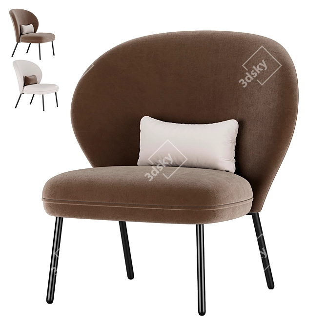 Ventall Armchair: Sleek and Stylish Seating Solution 3D model image 1