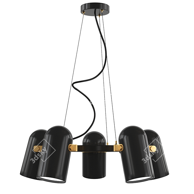 Eugenio Metal LED Pendant: Adjustable Elegance 3D model image 1