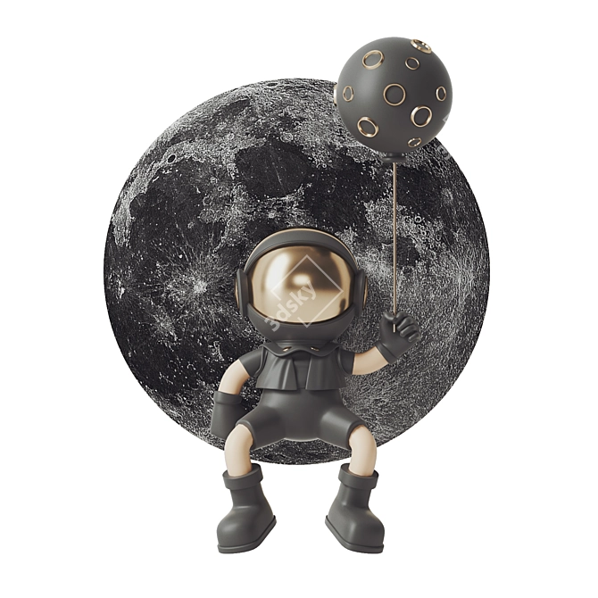 Spacewalker Light: Futuristic 3D Astronaut Light 3D model image 1