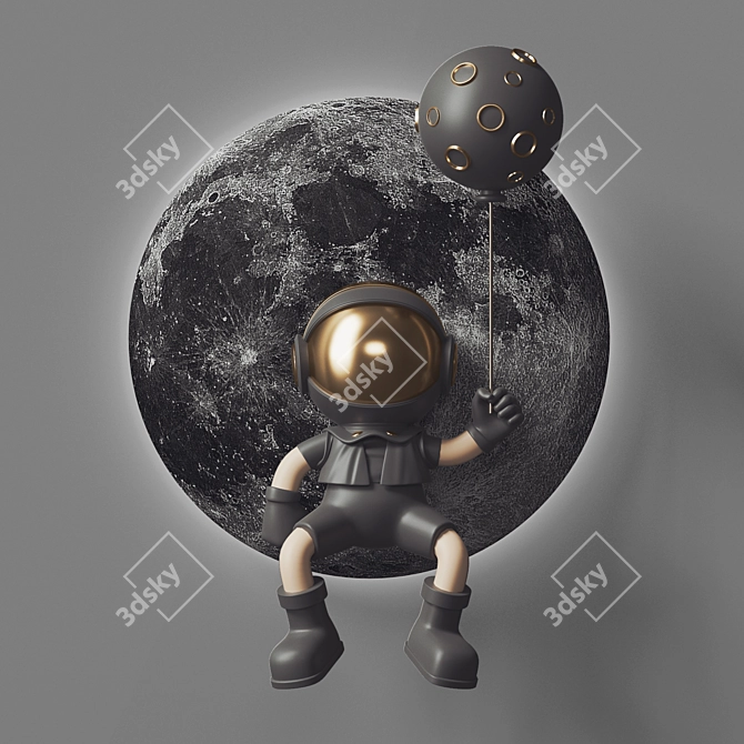 Spacewalker Light: Futuristic 3D Astronaut Light 3D model image 2