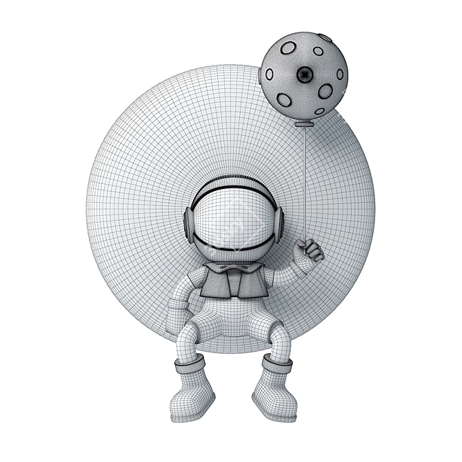 Spacewalker Light: Futuristic 3D Astronaut Light 3D model image 3