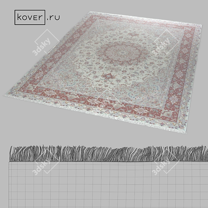 Tabriz IR Traditional Floral Carpet 3D model image 2