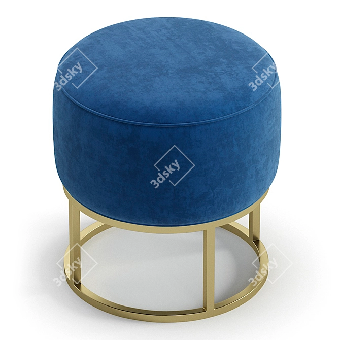 Elegant Rosie Pouffe: 3 Color Options 3D model image 2