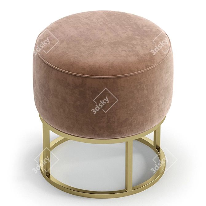 Elegant Rosie Pouffe: 3 Color Options 3D model image 6