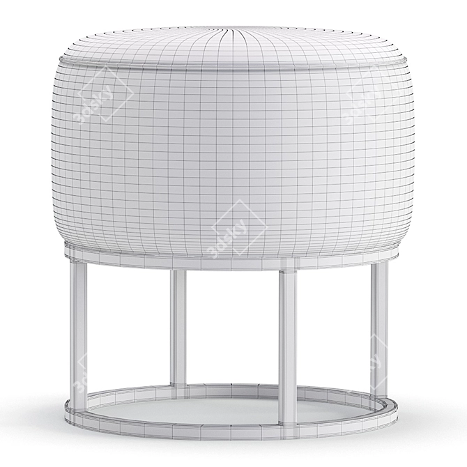 Elegant Rosie Pouffe: 3 Color Options 3D model image 7