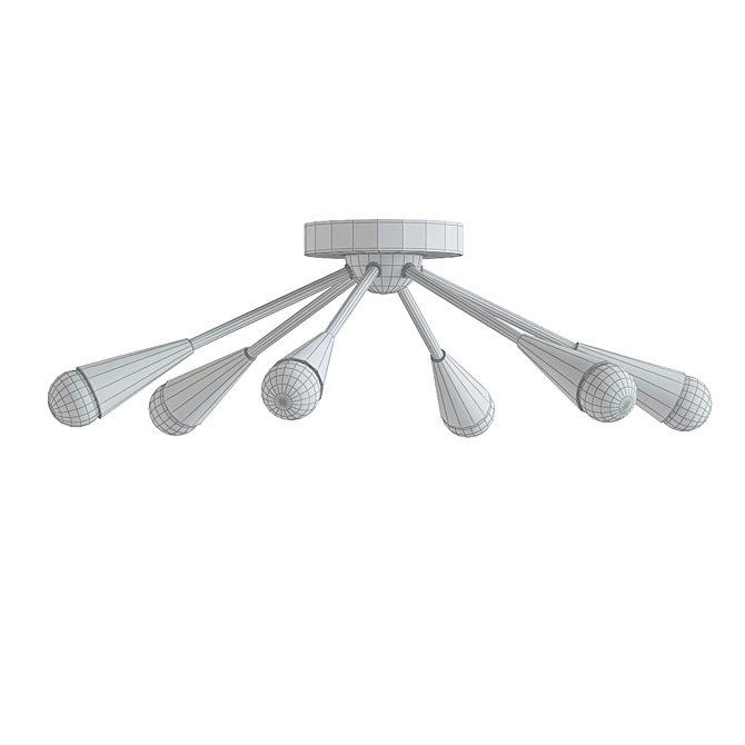 Andrews 6-Light Flush Mount 3D model image 2