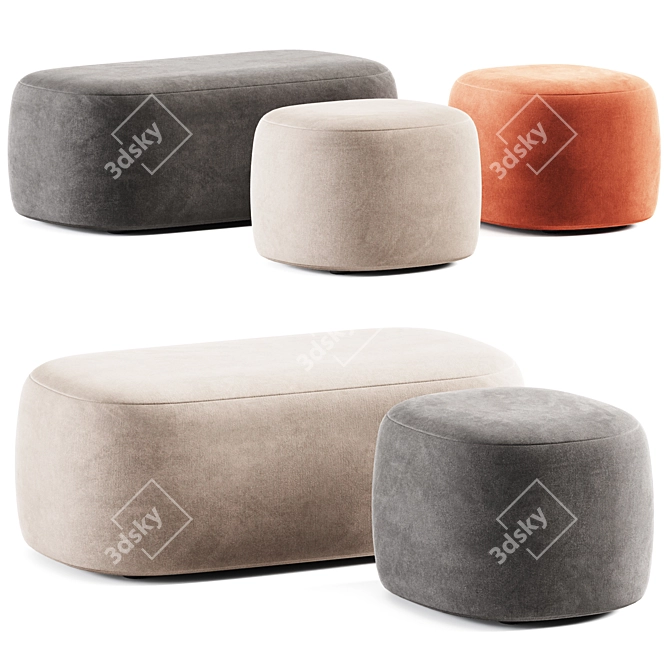 Luxury Liu Jo Guest Pouf 3D model image 1