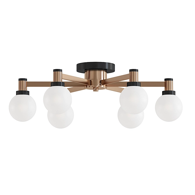 Modern Anderson 6-Light Flush Mount 3D model image 1