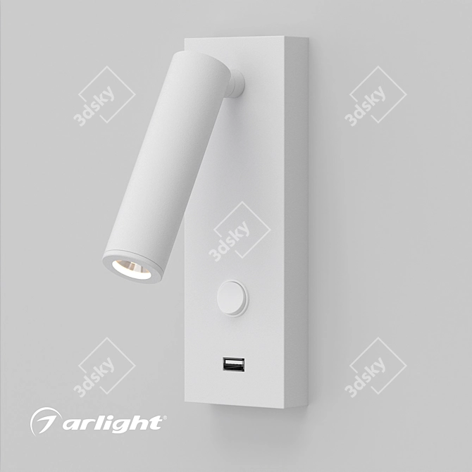 Narrow Beam Wall Spotlight with USB Charging Port 3D model image 2