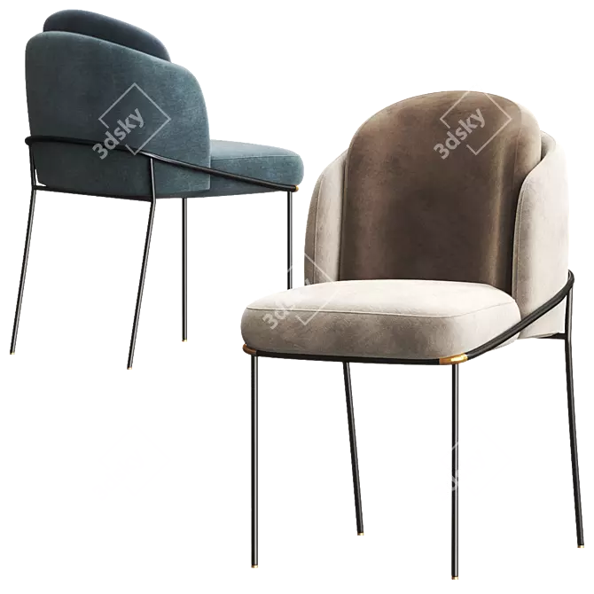 Luxurious FIL NOIR Chair: 2017 Version 3D model image 3