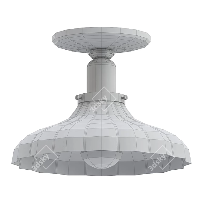 Elegant Milk Glass Ceiling Light 3D model image 2