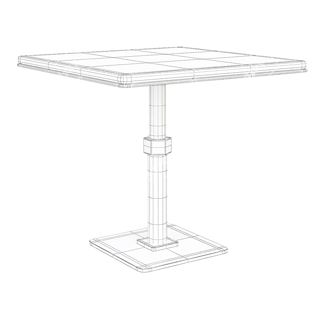 Elegant Square Marble Side Table 3D model image 2