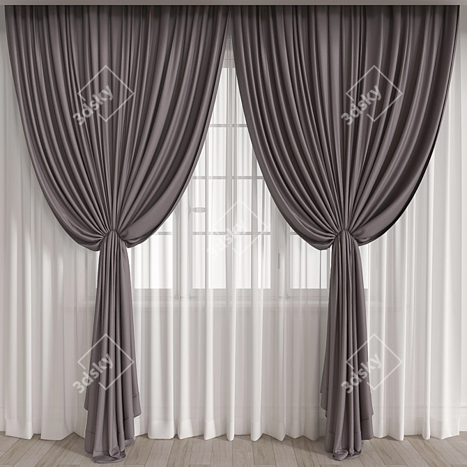 Title: Versatile Curtain with 107K Polys 3D model image 1