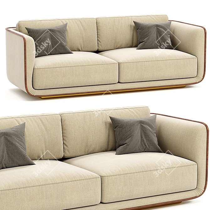 Elegant Denning Sofa: Aster 3D model image 1