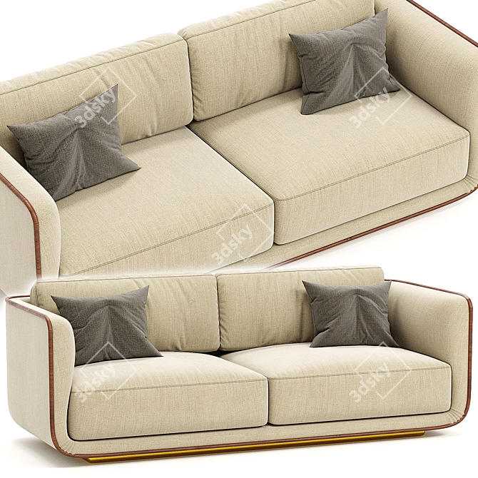 Elegant Denning Sofa: Aster 3D model image 2