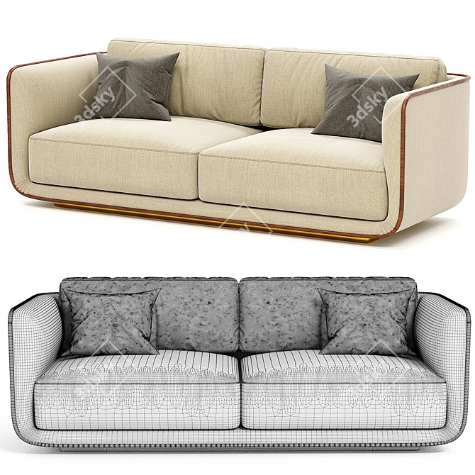 Elegant Denning Sofa: Aster 3D model image 4