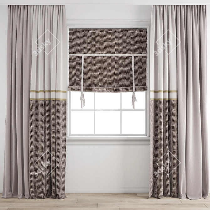 Polygonal Curtain Model - High Quality 3D model image 1