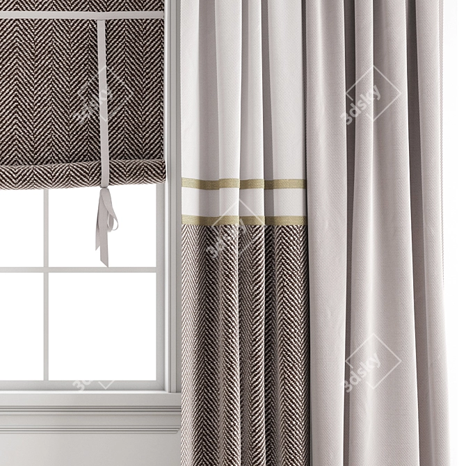 Polygonal Curtain Model - High Quality 3D model image 4