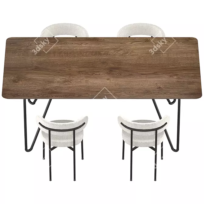 Elegant Dining Set by Reloft 3D model image 2