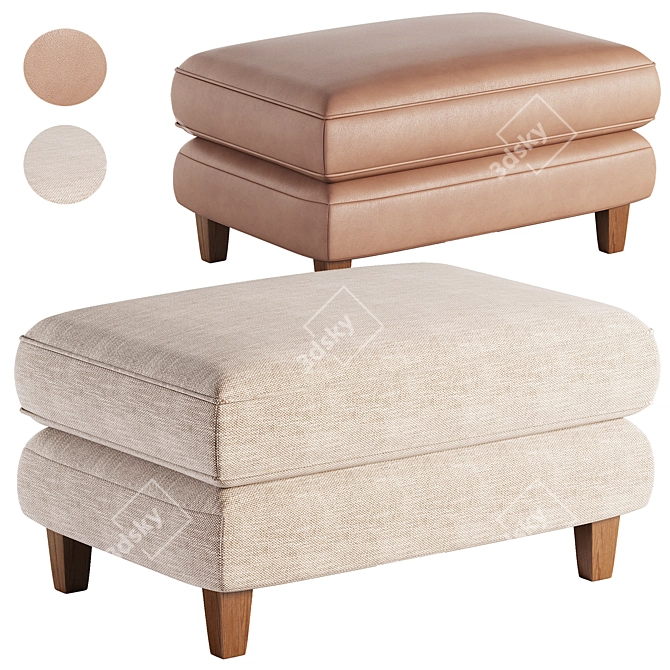 Blaine Modern Ottoman Chair 3D model image 1