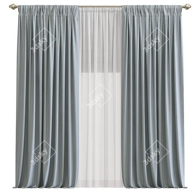 Elegant Home 966: Modern Curtains 3D model image 1