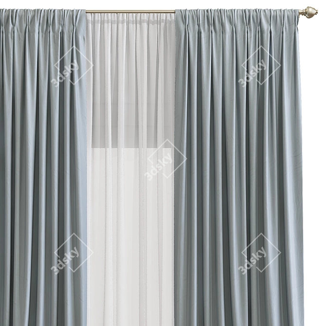 Elegant Home 966: Modern Curtains 3D model image 2